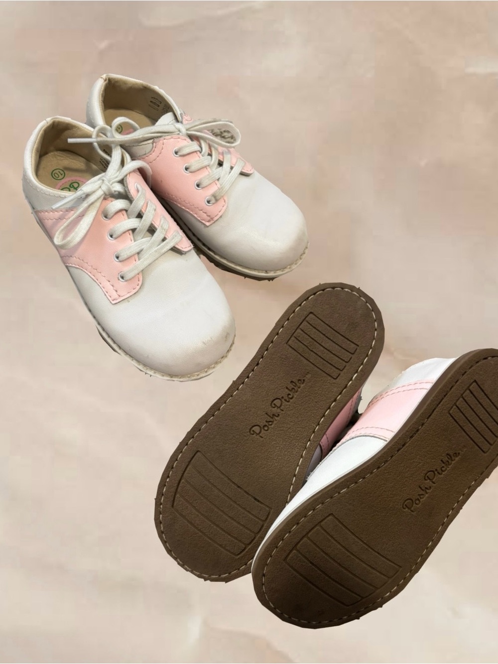 Posh Pickle Pink and White Saddle Oxford